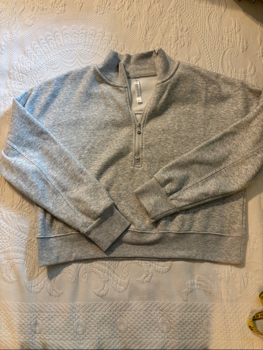 Fabletics Heather Gray Half-Zip Pullover